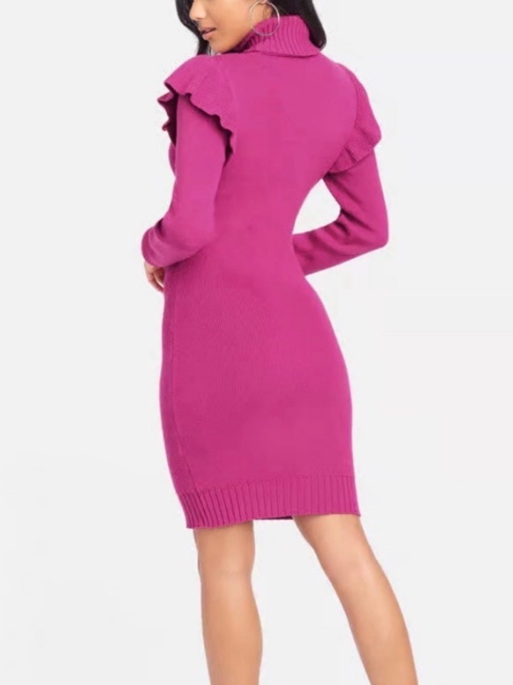 Bebe Ruffle Sweater Dress - Picture 2 of 7